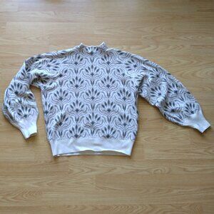 Reitmans Funnel Neck Jacquard Sweater with Balloon Sleeves | Size XS